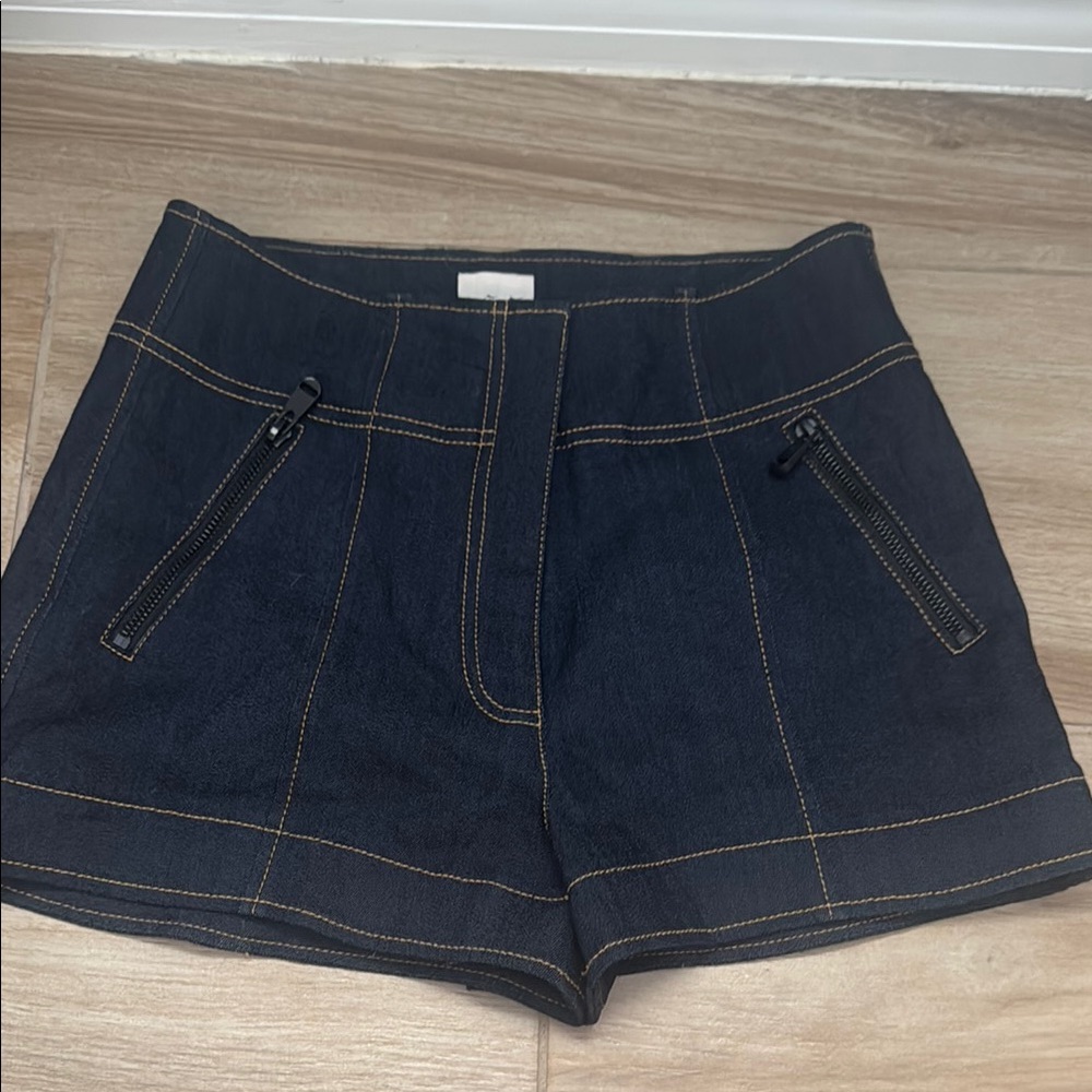 Cinq a Sept Black Jean Shorts High-Waisted Tailored